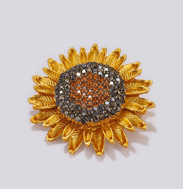 XSB158 - Yellow Sunflower Saree Brooch